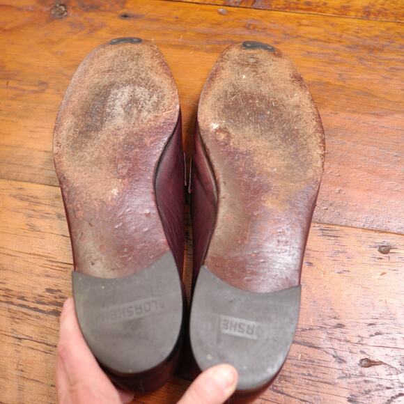 Vintage FLORSHEIM Burgundy Leather Moc Toe Comfort Loafers Dress Shoes 14B 48.5